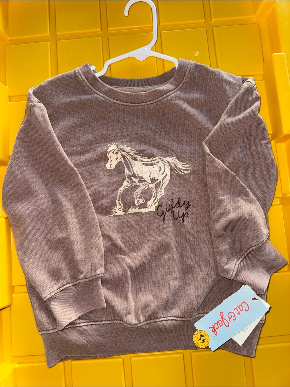 Cat & Jack Brown Horse Graphic Crewneck Sweatshirt